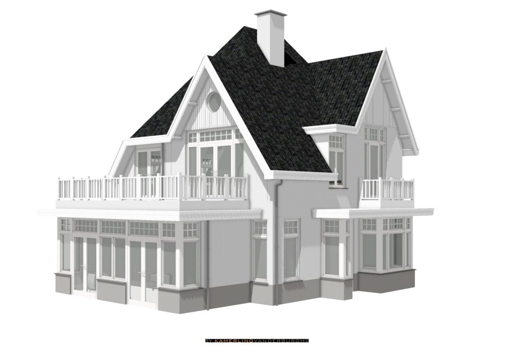 3D-model van Villa Zeezicht in Noordwijk, ontwerp door KamerlingvanderBurgh