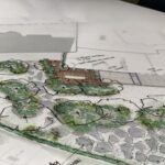 Plattegrond van het tuinontwerp voor het landhuis in Oegstgeest